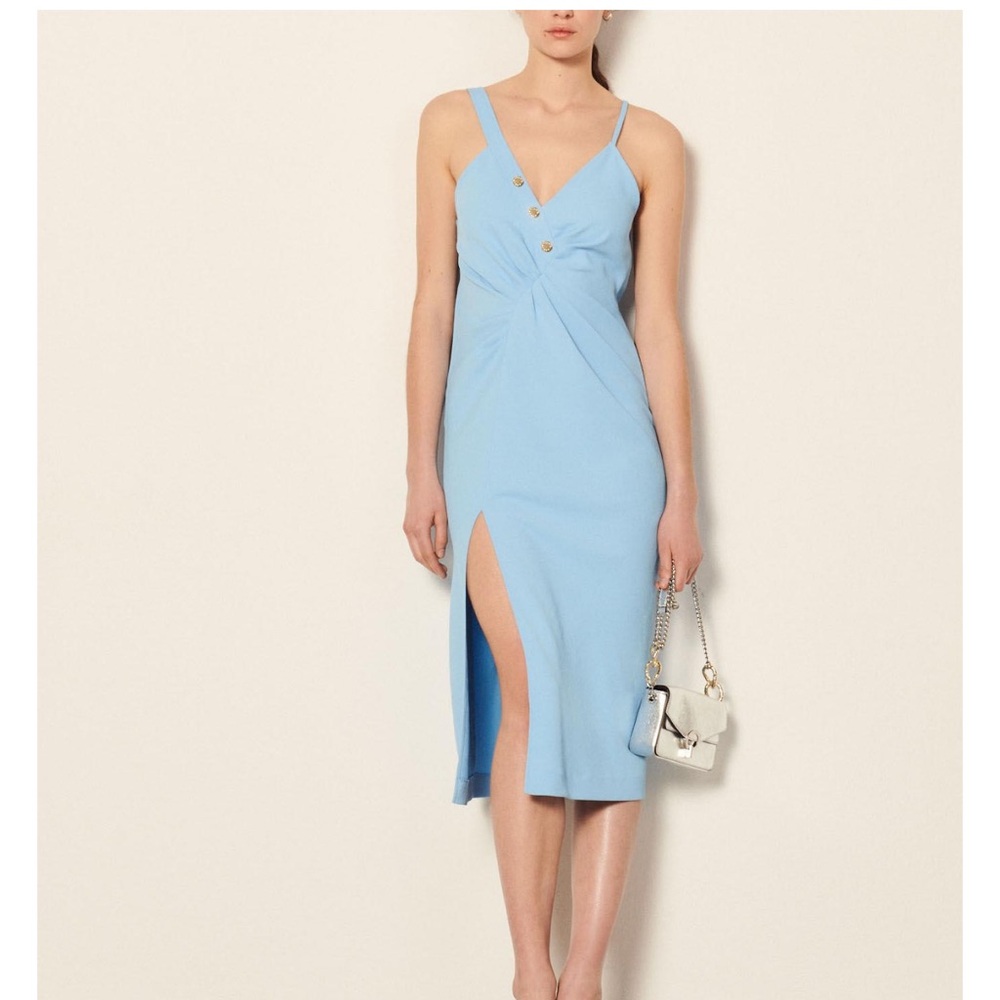 Sandro Esmee NWT Sky Blue Sleeveless Dress size 38
